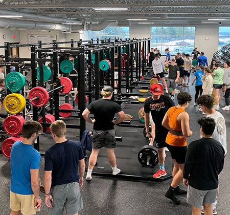 students in PHS Fitness Center