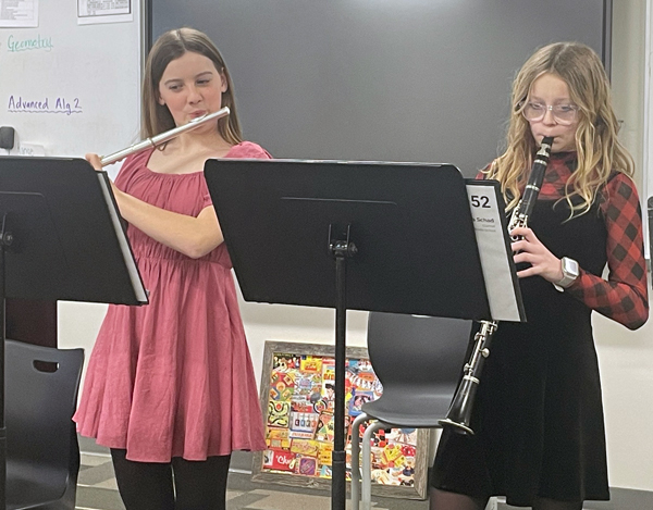students playing flute and clarinet