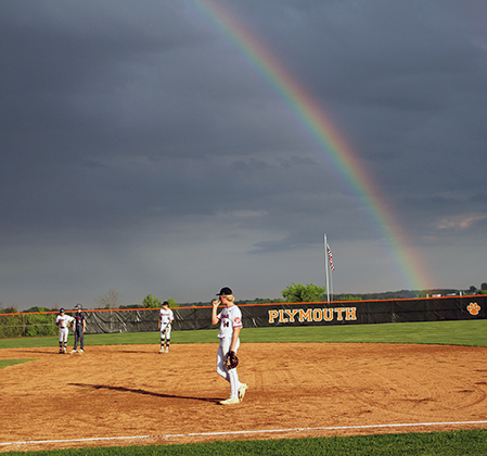 rainbow over PHS baseball field