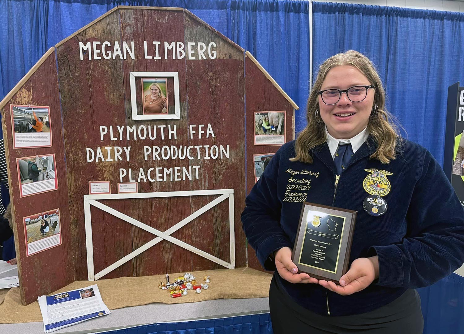 member with display and plaque