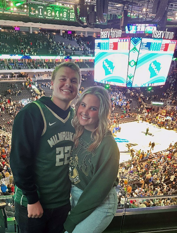 two people in stadium