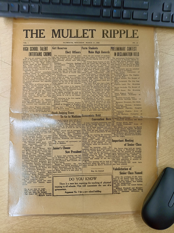 front page of newspaper