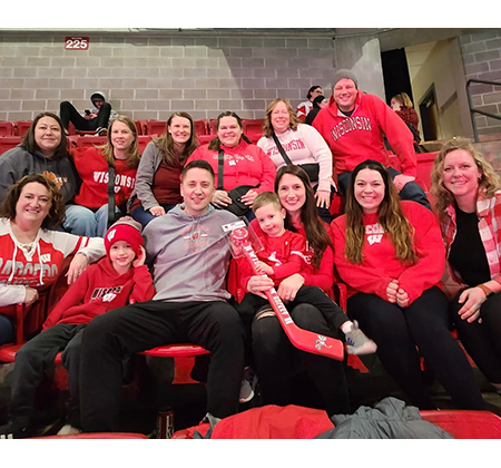 Fairview staff at Badgers hockey game