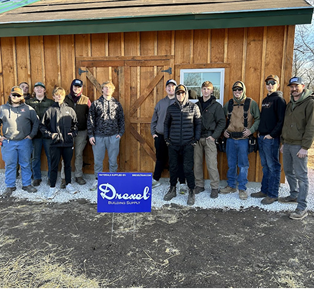 PHS students outside new sugar shack