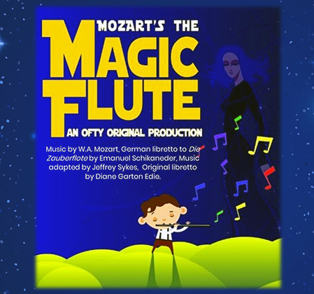 event flier with kid playing flute