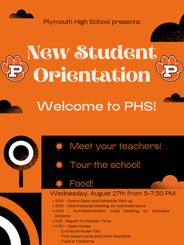 PHS orientation event flier
