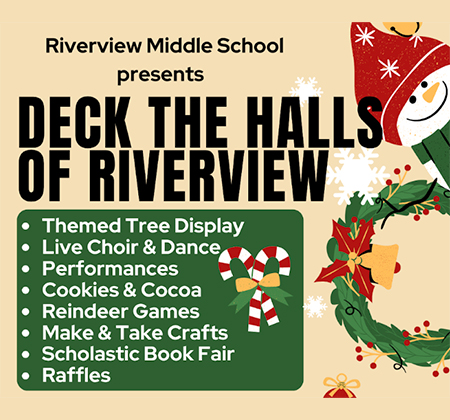 snowman and wreath on flier