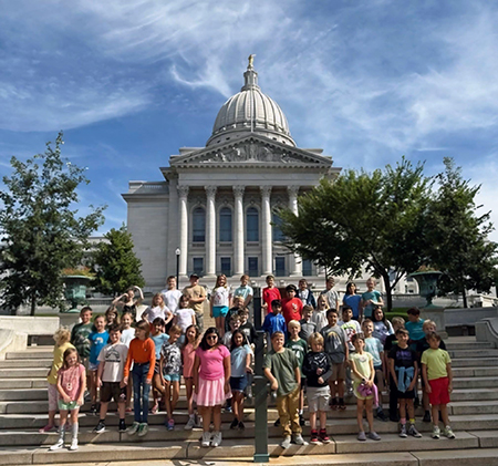 students outside State Capitol