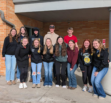 Plymouth FFA members outside Parkview