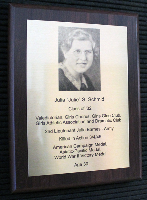 close-up of Lt. Barnes’ plaque