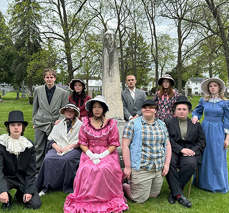 students in historical costumes