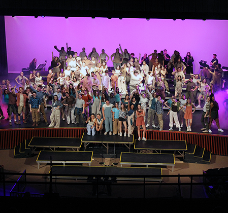 PHS students on stage for Cabaret