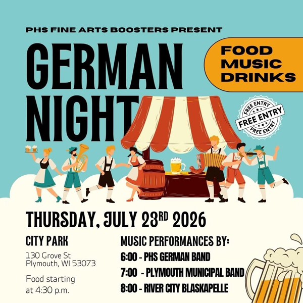 event flier with people in lederhosen and the info on this webpage