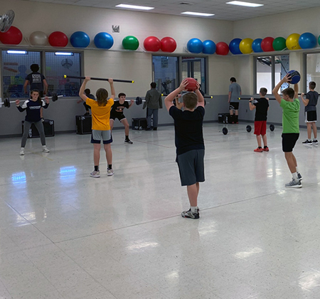 students in Riverview Fitness Center
