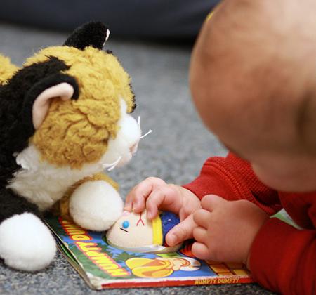 baby with book