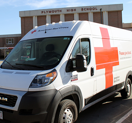 Red Cross van outside PHS