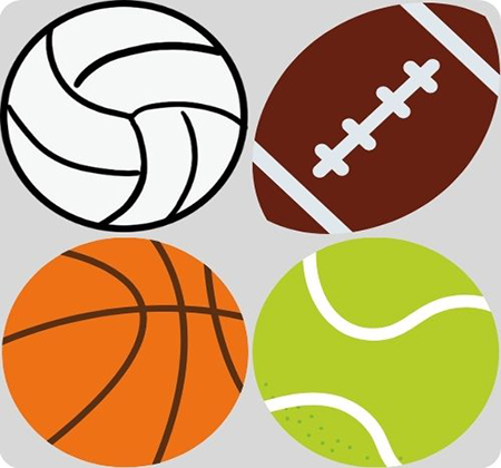 basketball, football, volleyball, tennis ball
