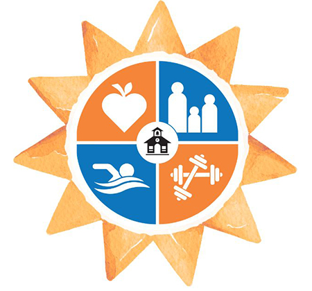Community Ed and Rec logo on sun