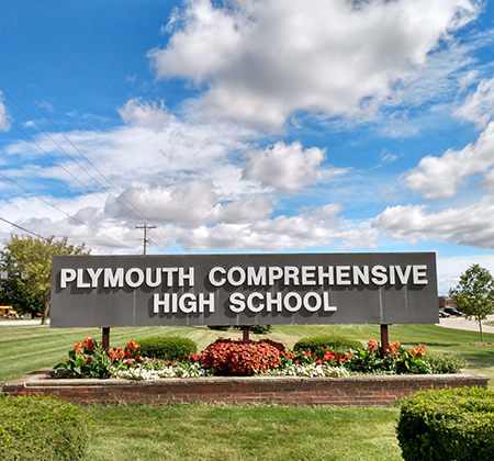 Plymouth Comprehensive High School sign