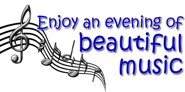 music notes and words enjoy an evening of beautiful music