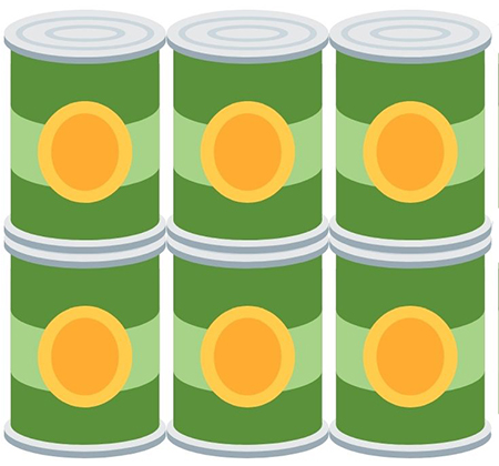 drawing of cans of food
