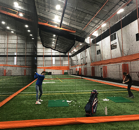 golf cage in PHS multipurpose facility