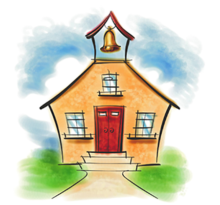 drawing of a schoolhouse