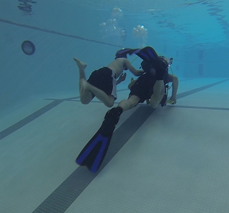instructor and student in PHS pool