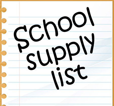 words school supply list