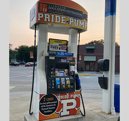 decorated gas pump