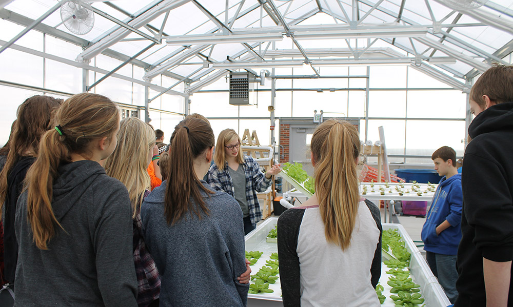 Students talking in Food Science and Agriculture Center